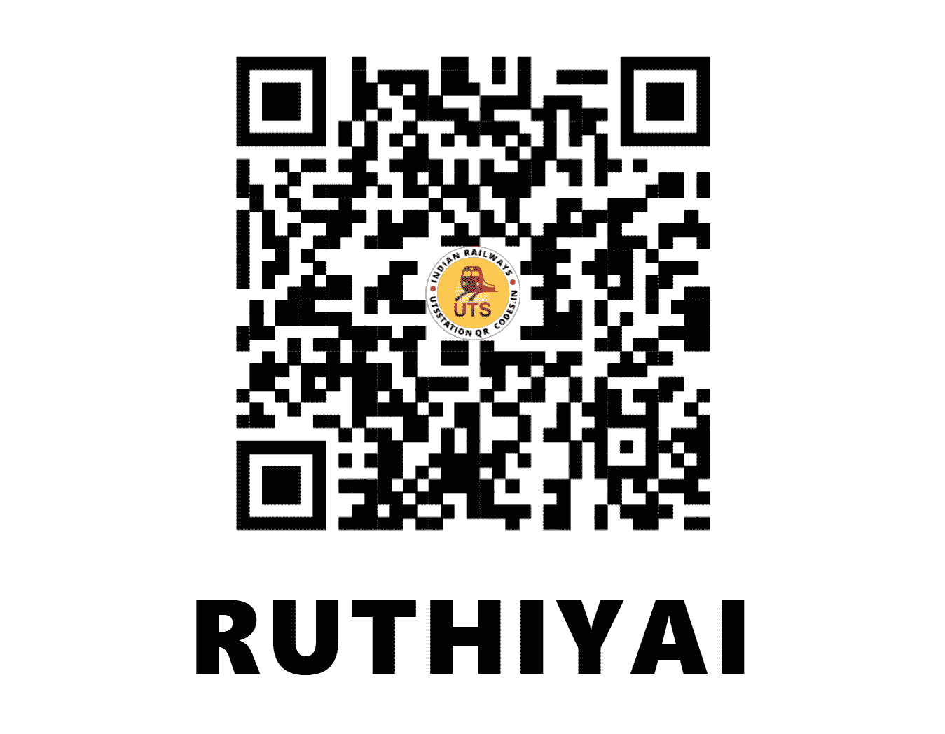 UTS QR Code for RUTHIYAI - RTA - WC (MADHYA PRADESH)